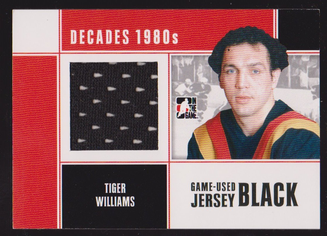 2010-11 ITG Decades 1980s Jerseys Black #M61 Tiger Williams (image for) 2010-11 ITG Decades 1980s Jerseys Black #M61 Tiger Williams